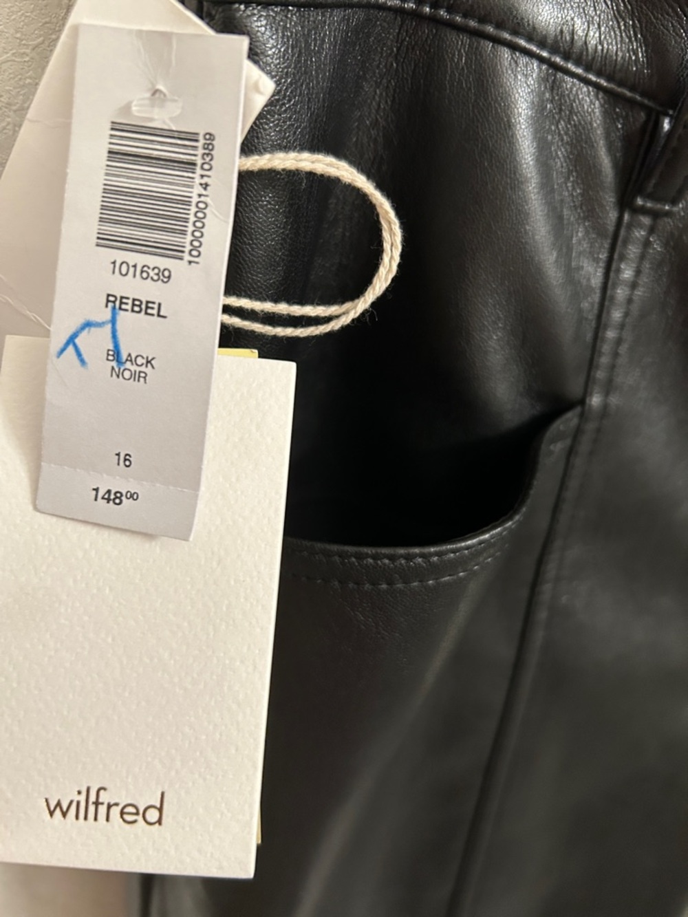 NWT! Wilfred Rebel High-waisted Vegan Leather pants size 16 - Picture 6 of 6